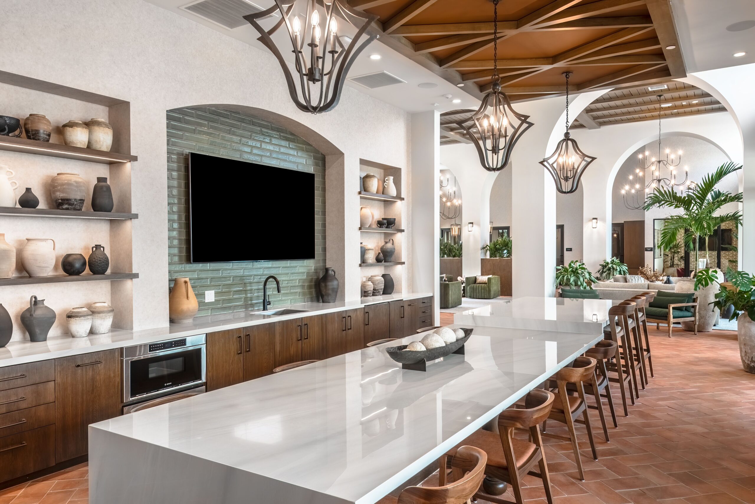 Comfortable lounge with TV at Solana Winchester Hills Temecula, CA apartments.